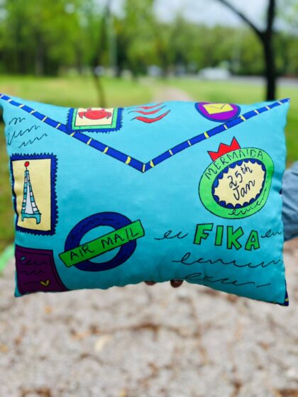 Blue Envelope Cushion