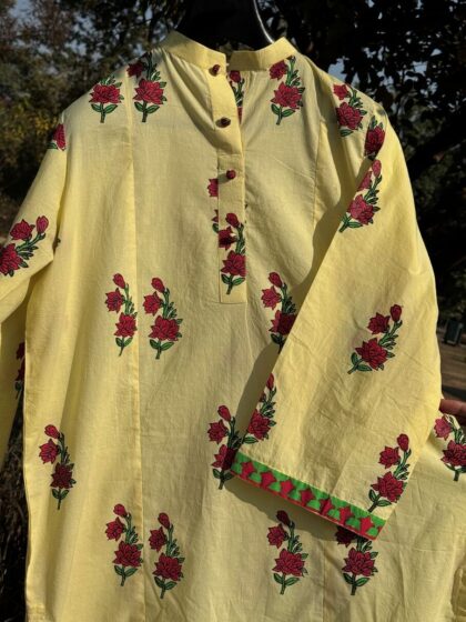 Yellow Red Gold Kurta