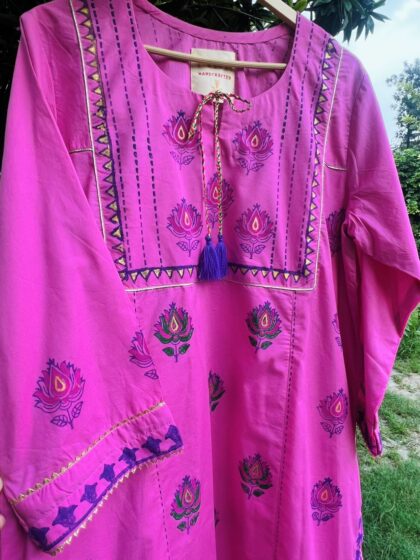 Candy Flower Handblock Kurta