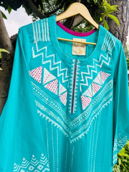 Sea Geometry Handblock Kurta